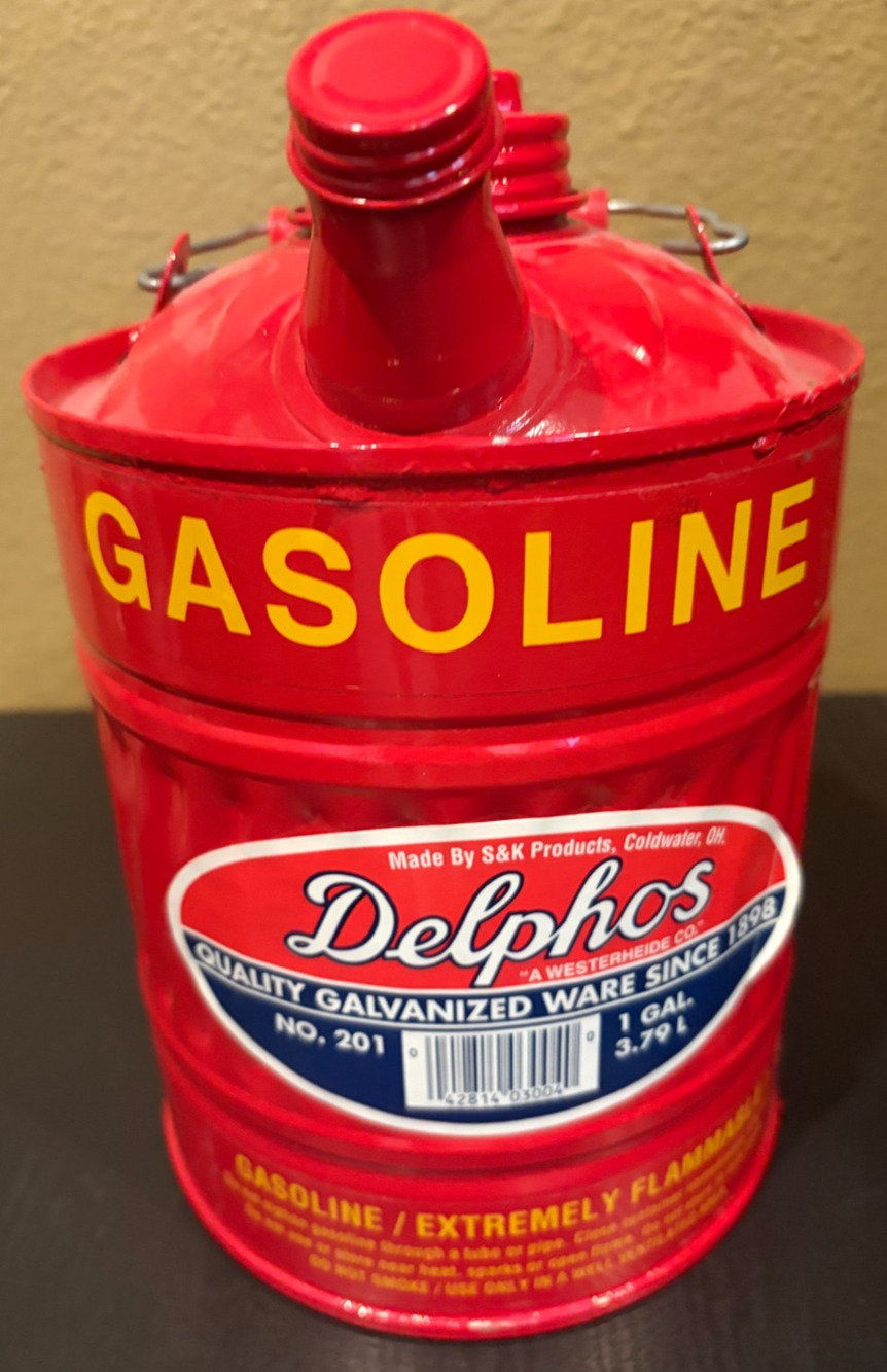 DELPHOS 1 Gal Gas Can Bright Red